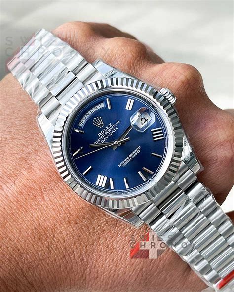 rolex day date 40 blue ombre|Rolex Day-Date shades.